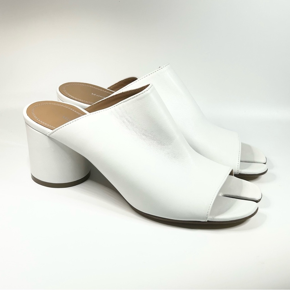 New Maison Margiela White Leather Mules Size 38.5EU/8.5US